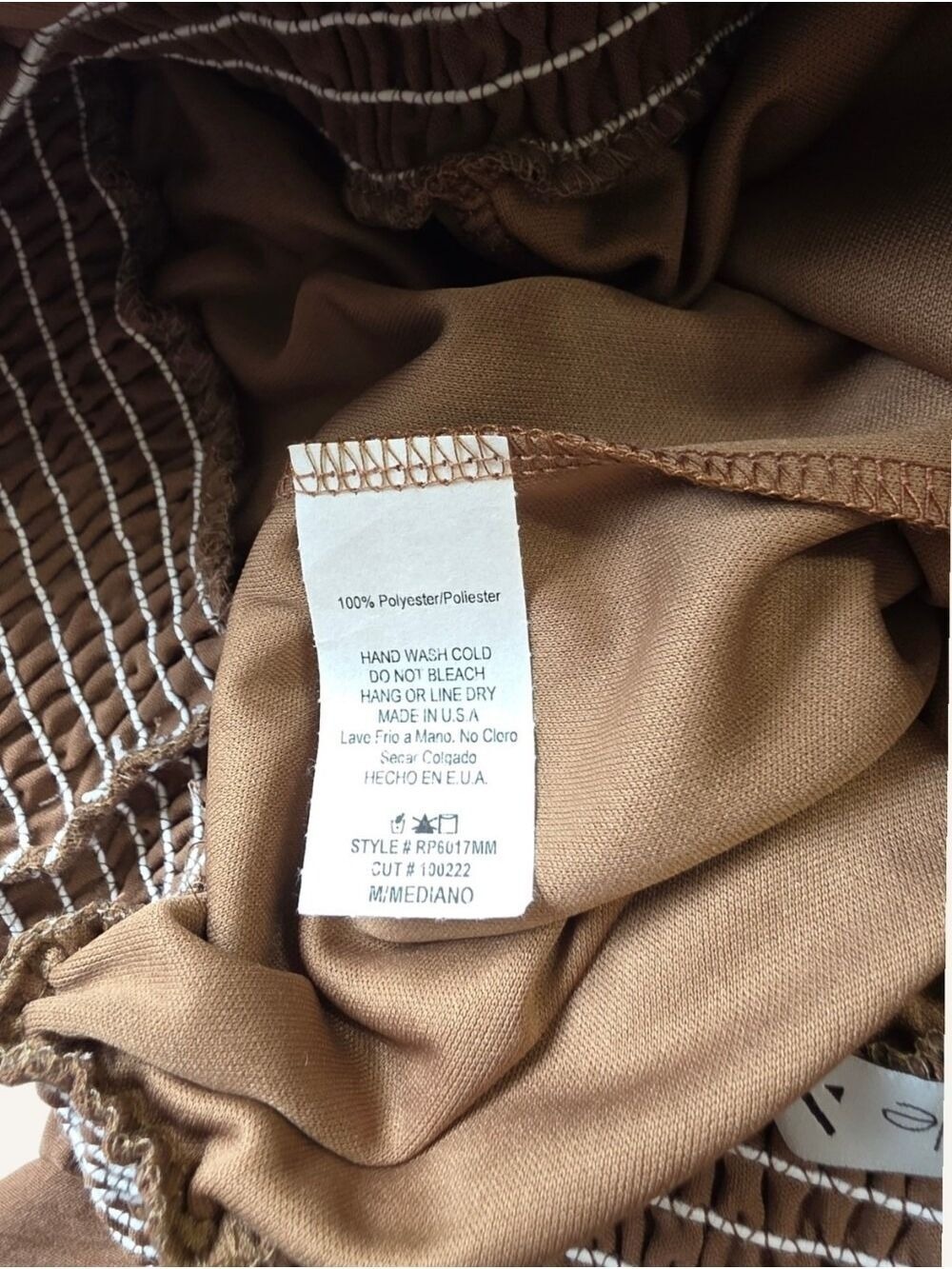 Michelle Mae Cocoa Smocked Wide Leg Palazzo Pants Medium NWOT - Picture 9 of 9